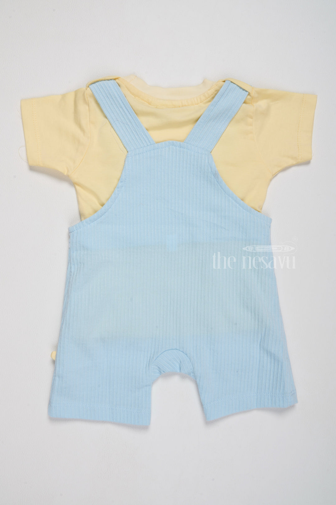 The Nesavu Baby Casual Sets Newborn Western Wear Blue Gingham Dungaree with Yellow T-Shirt Nesavu Newborn Western Wear Blue Gingham Dungaree Yellow T-Shirt | The Nesavu