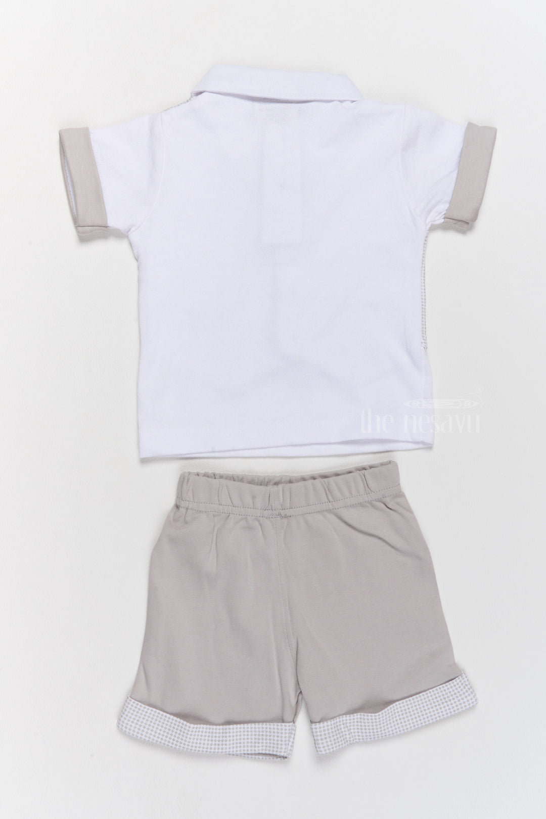 The Nesavu Baby Casual Sets Newborn Winter Wear Cotton Two-Piece Grey Outfit with Bowtie and Shorts Nesavu Newborn Winter Wear Cotton Two-Piece Outfit Grey Vest Bowtie | The Nesavu