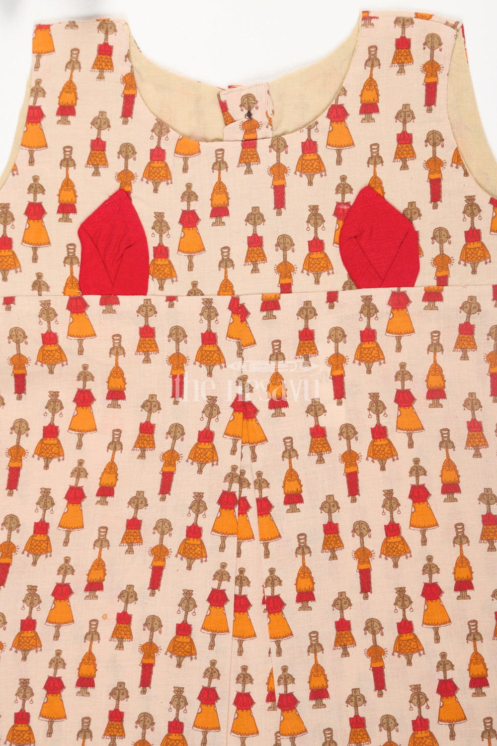 The Nesavu Baby Cotton Frocks Orange Marapachi Doll Cotton Baby Frock with Rabbit Ear Details Nesavu Orange Marapachi Doll Cotton Baby Frock with Rabbit Ear Details Nesavu