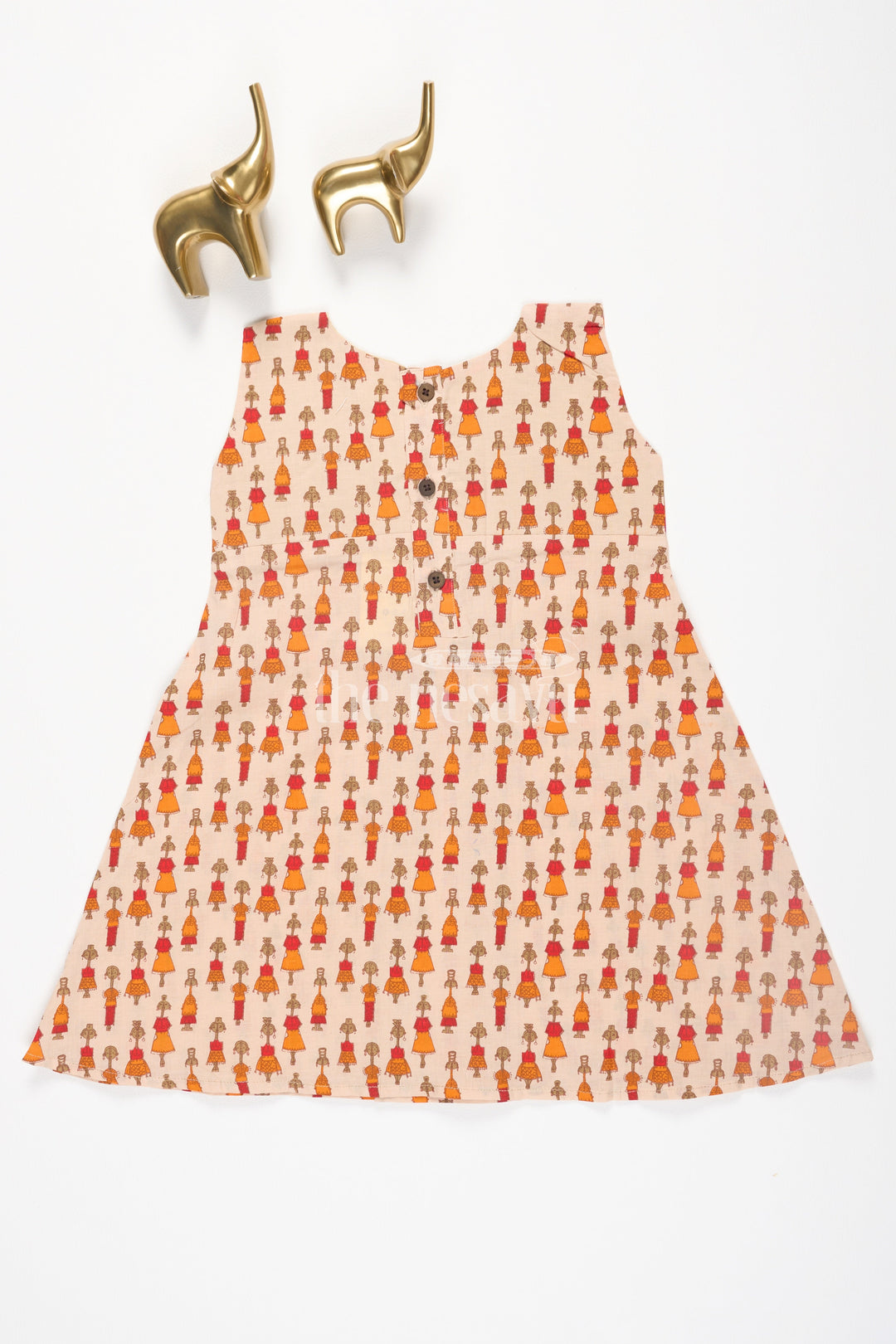 The Nesavu Baby Cotton Frocks Orange Marapachi Doll Cotton Baby Frock with Rabbit Ear Details Nesavu Orange Marapachi Doll Cotton Baby Frock with Rabbit Ear Details Nesavu