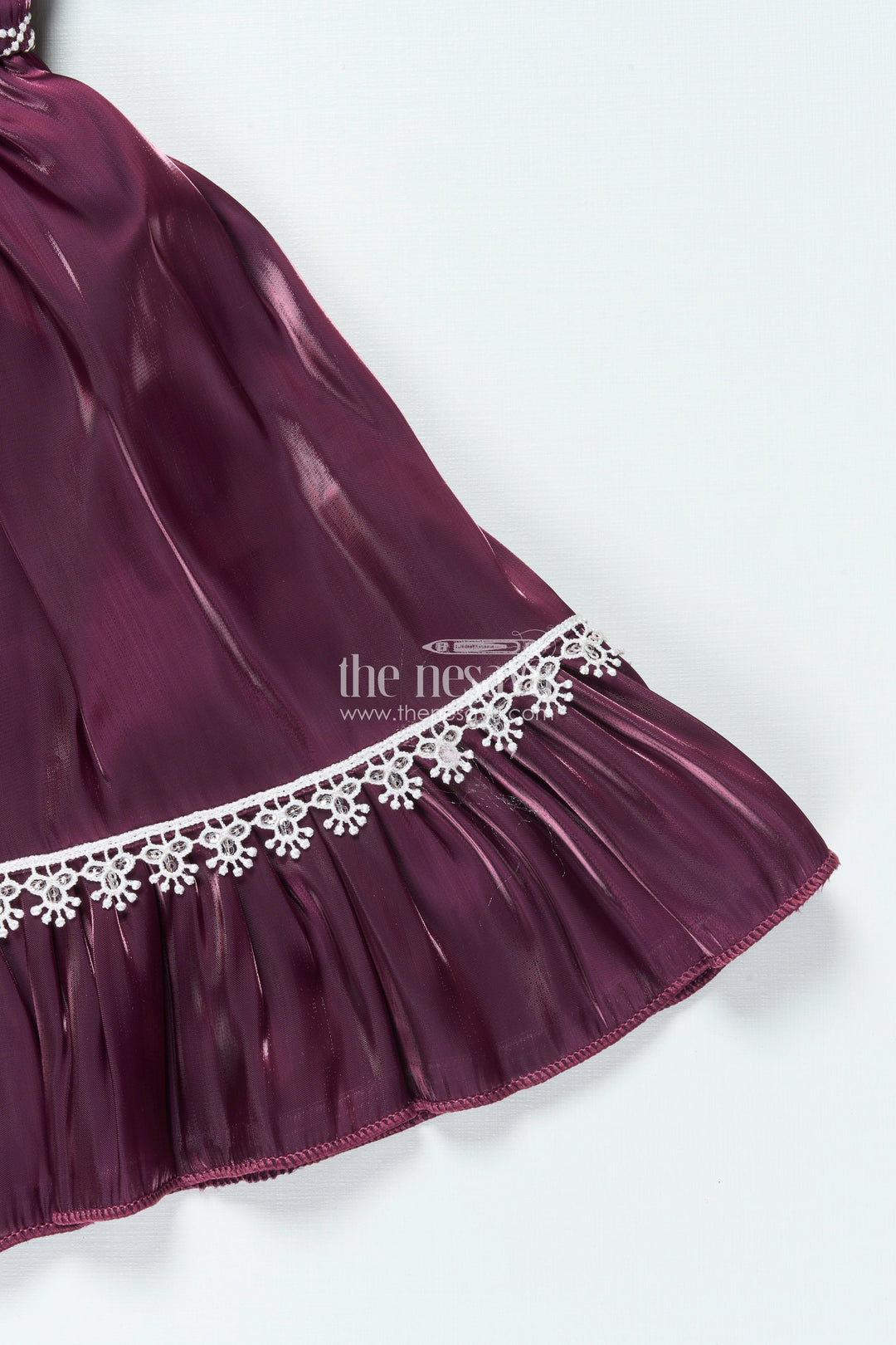 The Nesavu Girls Fancy Frock Organza Fancy Frock for Baby Girls with Embroidered Yoke and Layered Skirt Nesavu Nesavu baby girl organza frock embroidery puff sleeves perfect festive celebrations