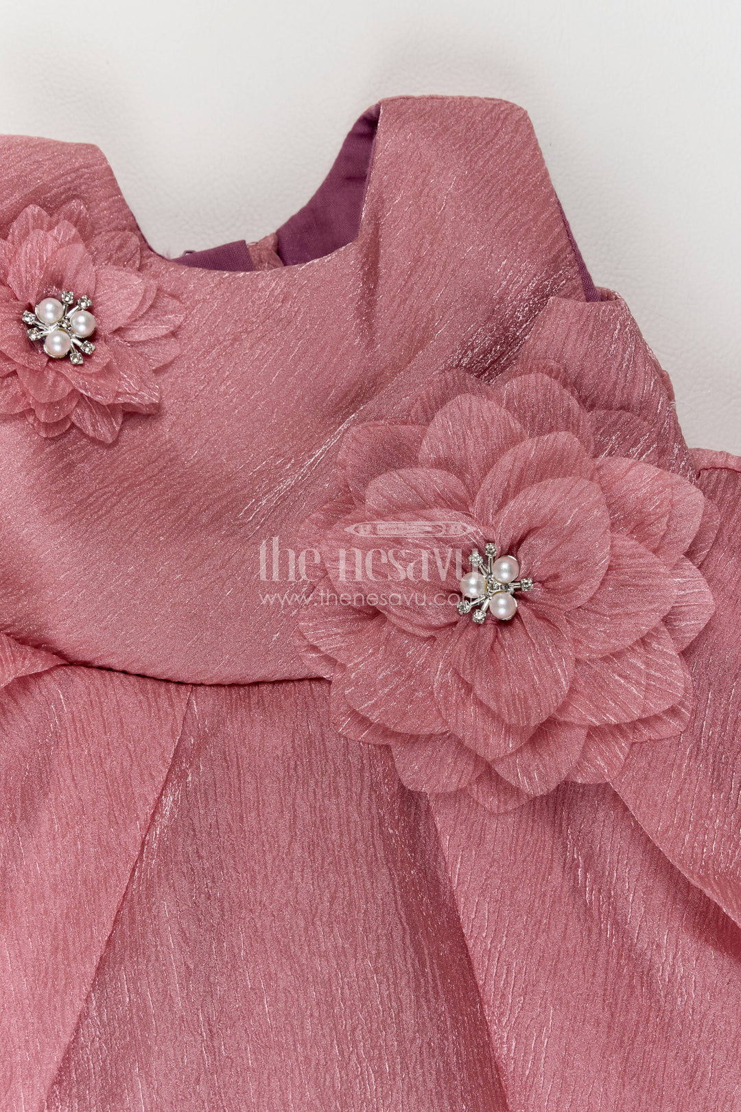 The Nesavu Girls Fancy Party Frock Party Dress for Girls in Pink for Ceremony Dressing Nesavu Nesavu Party Dress For Girls With Smart Tailoring For Weddings