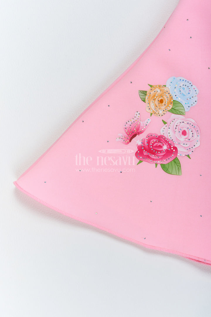 The Nesavu Girls Fancy Party Frock Party Dress for Girls in Pink with an Occasion Ready Finish Nesavu Nesavu Party Dress For Girls In Pink For Parties And Memorable Photos