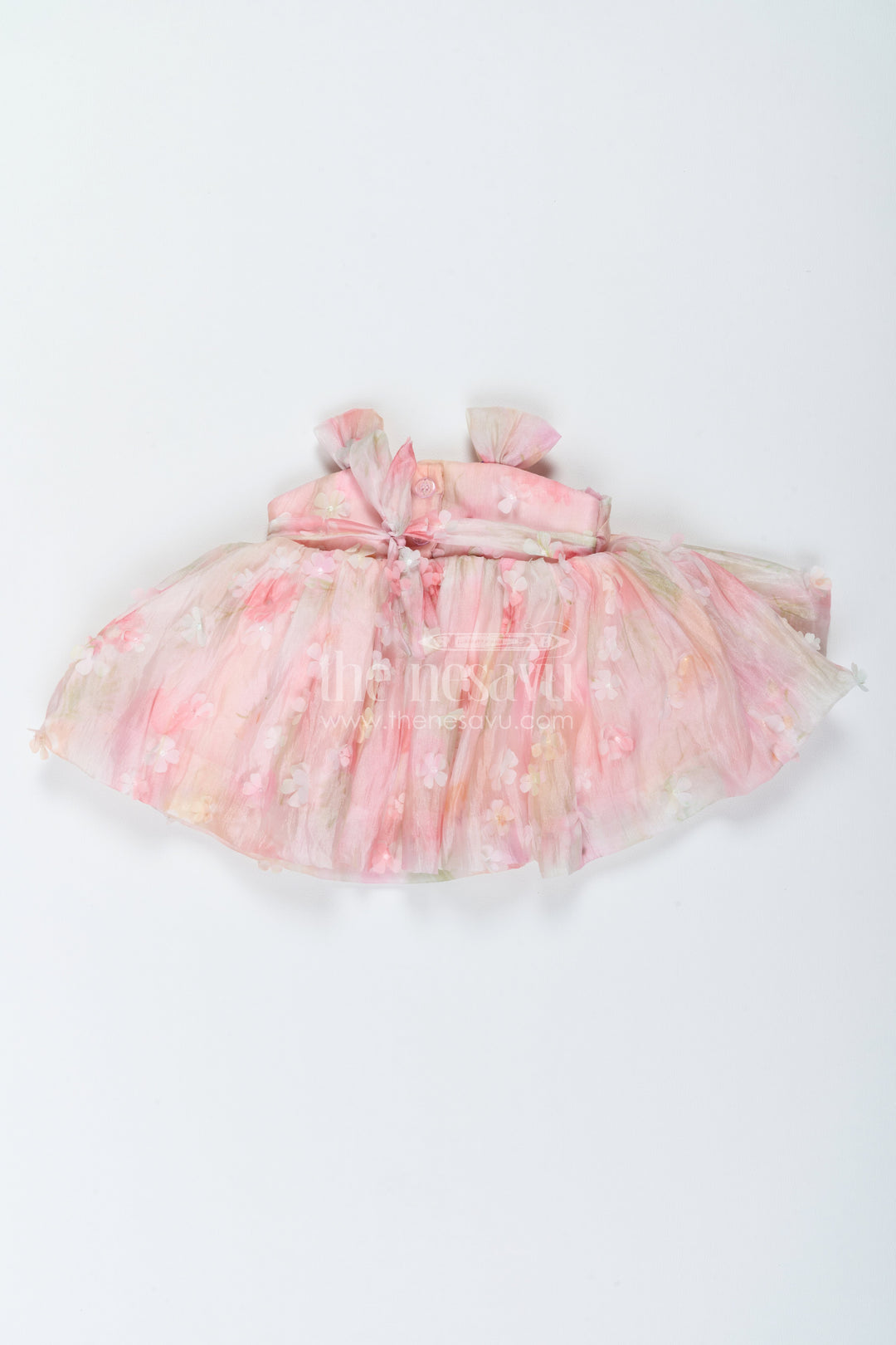 The Nesavu Girls Fancy Frock Party Dress for Girls with Digital Print for Festive Occasions Nesavu Nesavu Party Dress For Girls In Pink With Digital Print