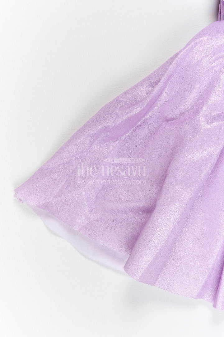 The Nesavu Girls Fancy Party Frock Party Dress for Girls with Sequin Work for Festive Occasions Nesavu Nesavu Party Dress For Girls In Purple With Sequin Work