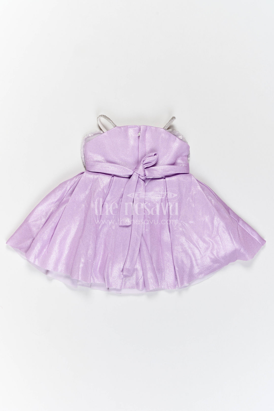 The Nesavu Girls Fancy Party Frock Party Dress for Girls with Sequin Work for Festive Occasions Nesavu Nesavu Party Dress For Girls In Purple With Sequin Work