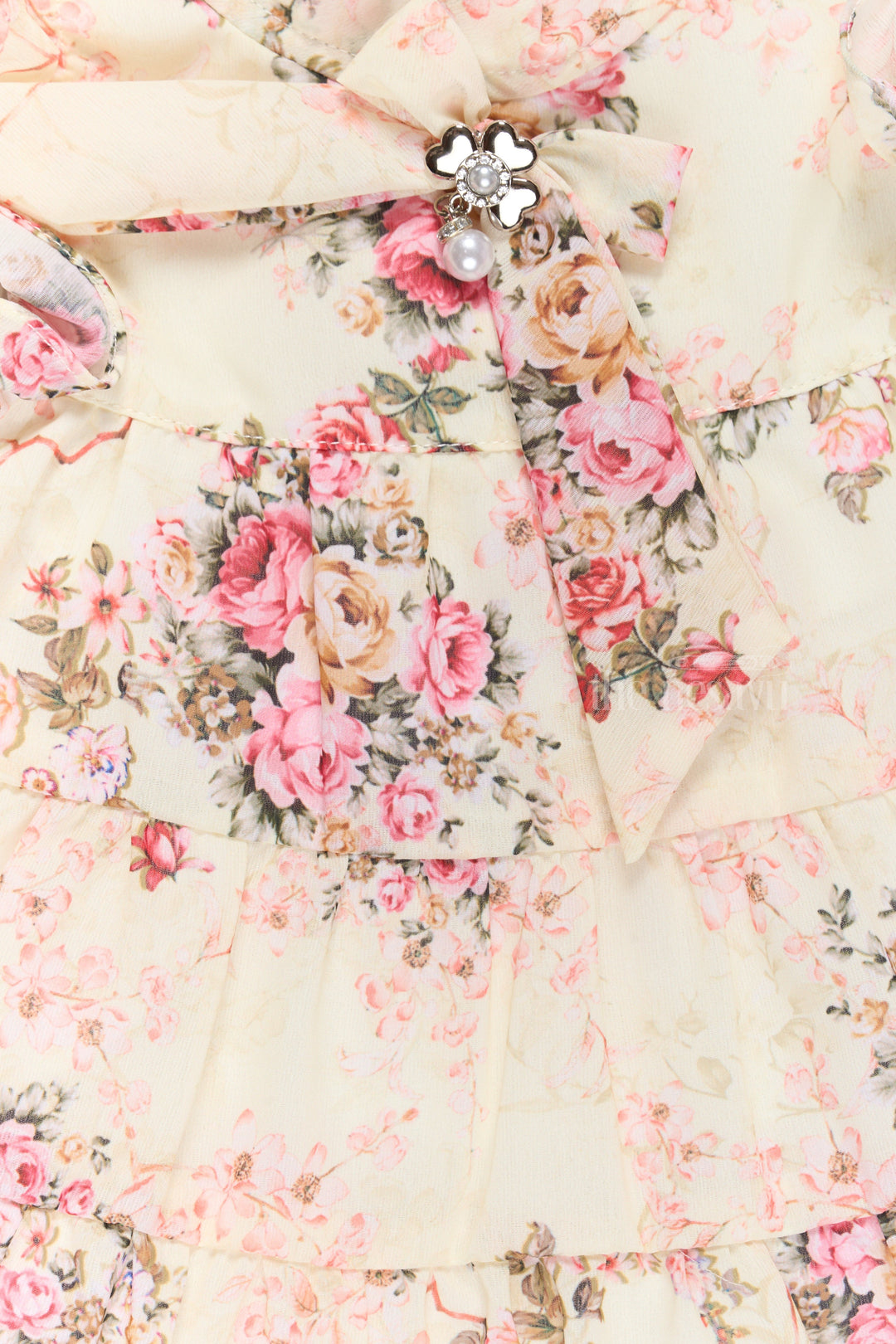 The Nesavu Girls Cotton Frock Party Frock New with Floral Prints and Ruffled Tiers for Girls Nesavu Party Frock New Girls Floral Prints Ruffled Skirt Playful Design | The Nesavu