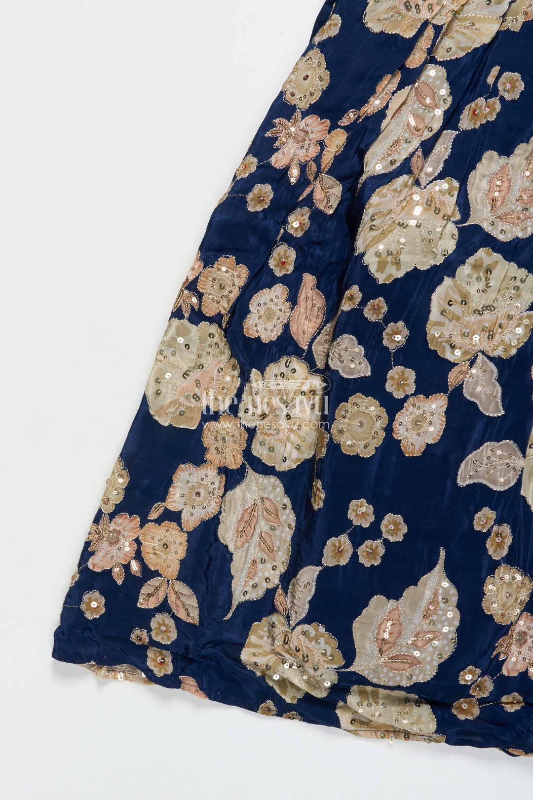 The Nesavu Girls Party Gown Party Gown for Girls with Digital Print and Sequin Work Nesavu Nesavu party gown girls digital print sequin embroidery birthday festive wear