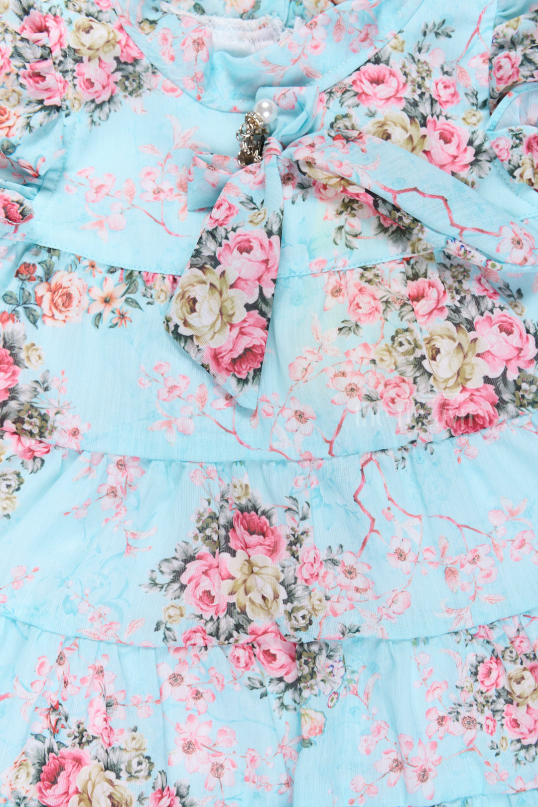 The Nesavu Girls Cotton Frock Party Wear Short Frock for Girls with Floral Patterns and Layered Skirt Nesavu Party Wear Short Frock Girls Floral Patterns Elegant Layered Design | The Nesavu