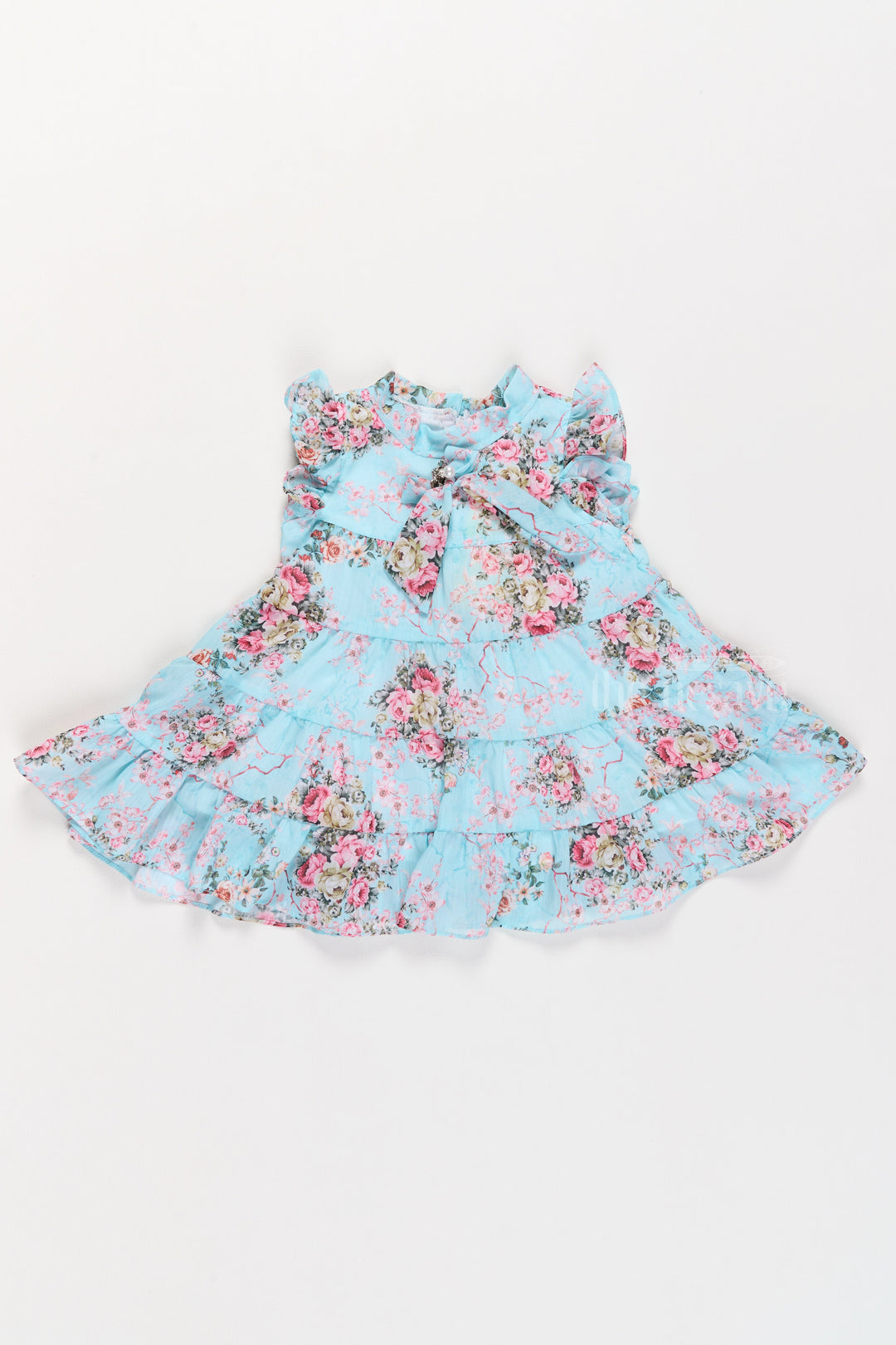 The Nesavu Girls Cotton Frock Party Wear Short Frock for Girls with Floral Patterns and Layered Skirt Nesavu Party Wear Short Frock Girls Floral Patterns Elegant Layered Design | The Nesavu