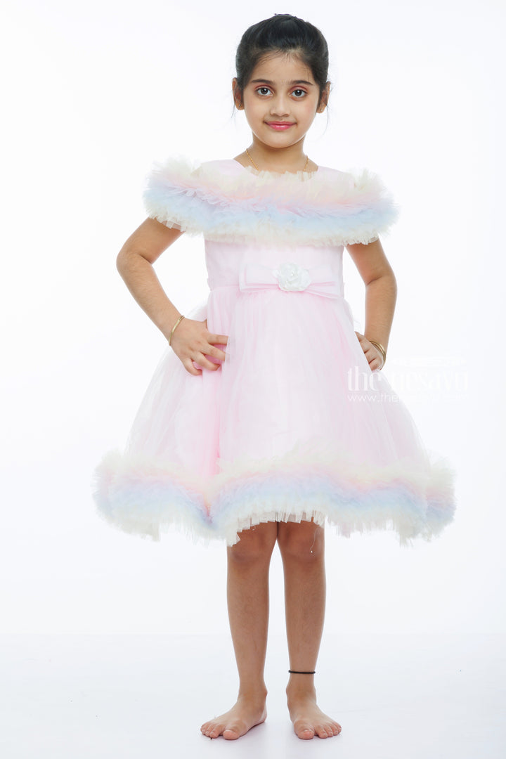 The Nesavu Girls Tutu Frock Pastel Dream Tulle Party Gown for Girls: Enchanting Elegance Nesavu 16 (1Y) / Pink / Plain Net PF182A-16 Buy Girls Fancy Tulle Party Gown | Elegant Pastel Dress for Special Occasions | The Nesavu