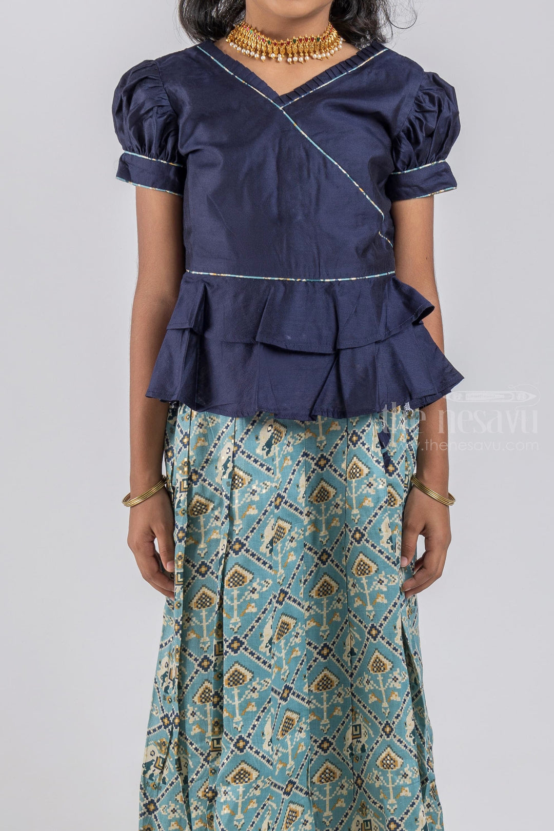 The Nesavu Pattu Pavadai Pattu Langa: Perfect for Celebrations and Special Occasions Nesavu Animal Printed Skirt For Girls | Pattu Pavadai For Girls | The Nesavu