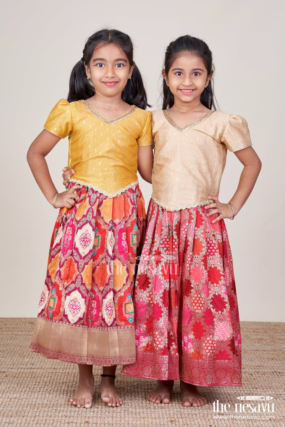 The Nesavu Pattu Pavadai Pattu Pavadai for Baby Girl for Weddings and Naming Ceremonies Nesavu Nesavu baby girl pattu pavadai banarasi silk naming ceremonies traditional weddings