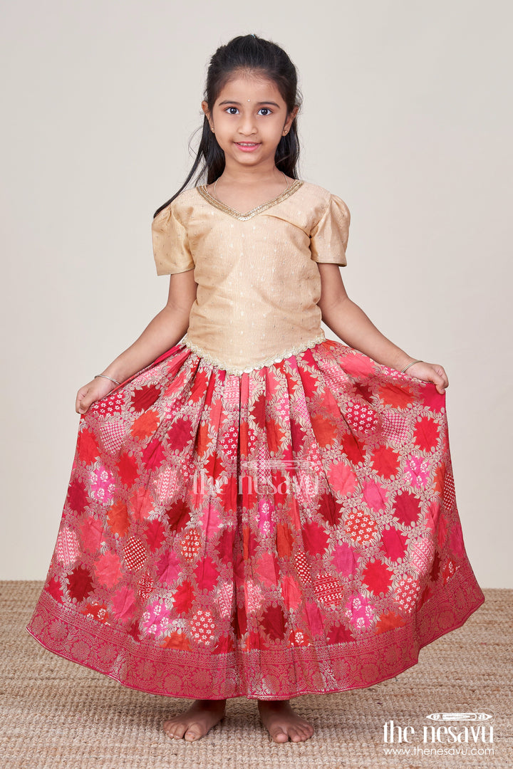 The Nesavu Pattu Pavadai Pattu Pavadai for Baby Girl for Weddings and Naming Ceremonies Nesavu Nesavu baby girl pattu pavadai banarasi silk naming ceremonies traditional weddings