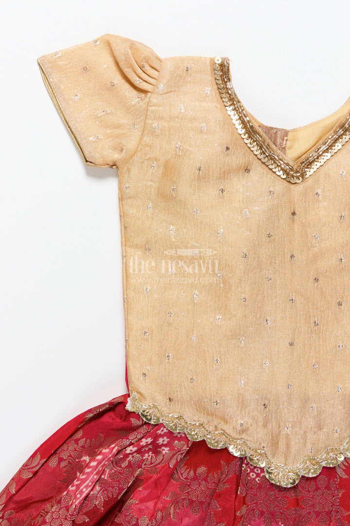 The Nesavu Pattu Pavadai Pattu Pavadai for Baby Girl for Weddings and Naming Ceremonies Nesavu Nesavu baby girl pattu pavadai banarasi silk naming ceremonies traditional weddings