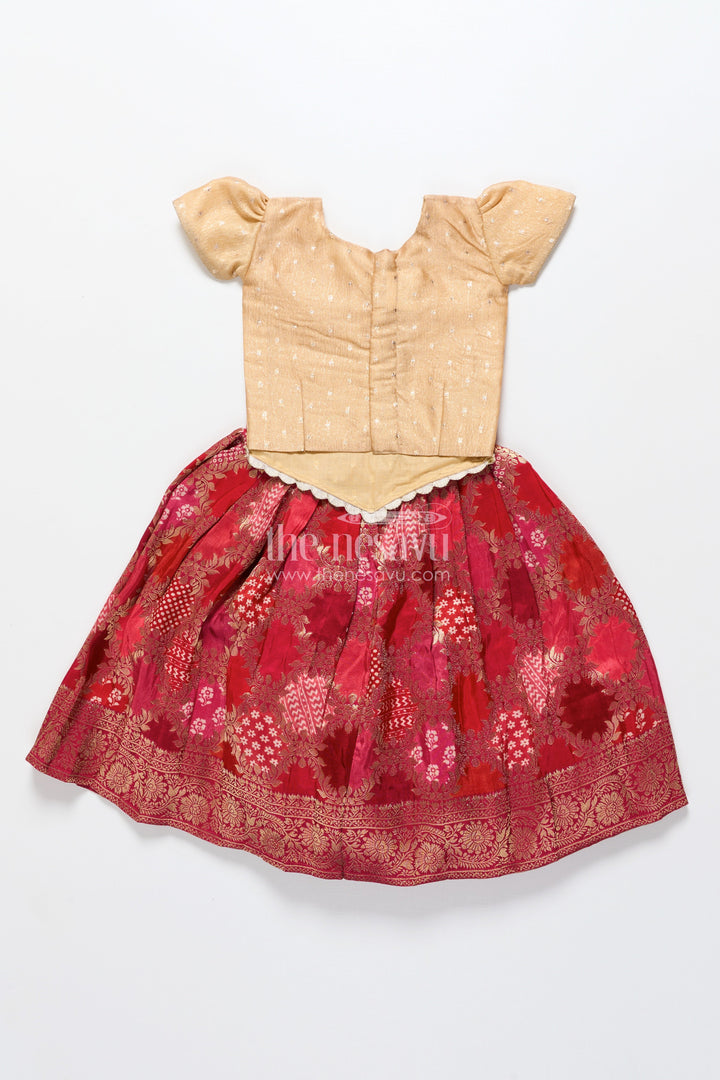 The Nesavu Pattu Pavadai Pattu Pavadai for Baby Girl for Weddings and Naming Ceremonies Nesavu Nesavu baby girl pattu pavadai banarasi silk naming ceremonies traditional weddings