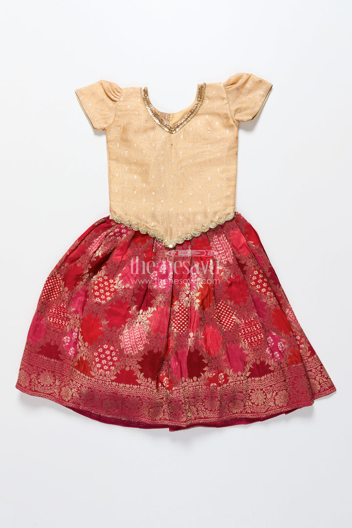 The Nesavu Pattu Pavadai Pattu Pavadai for Baby Girl for Weddings and Naming Ceremonies Nesavu Nesavu baby girl pattu pavadai banarasi silk naming ceremonies traditional weddings