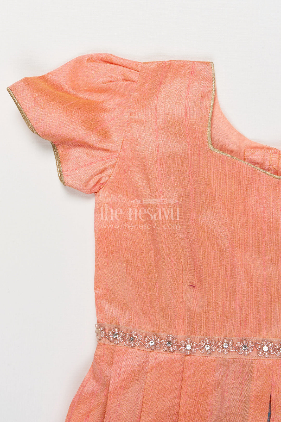 The Nesavu Pattu Pavadai Pattu Pavadai for Baby Girl’s Festive and Temple Occasions Nesavu Nesavu baby girl pattu pavadai tissue silk raw silk yoke traditional festivals