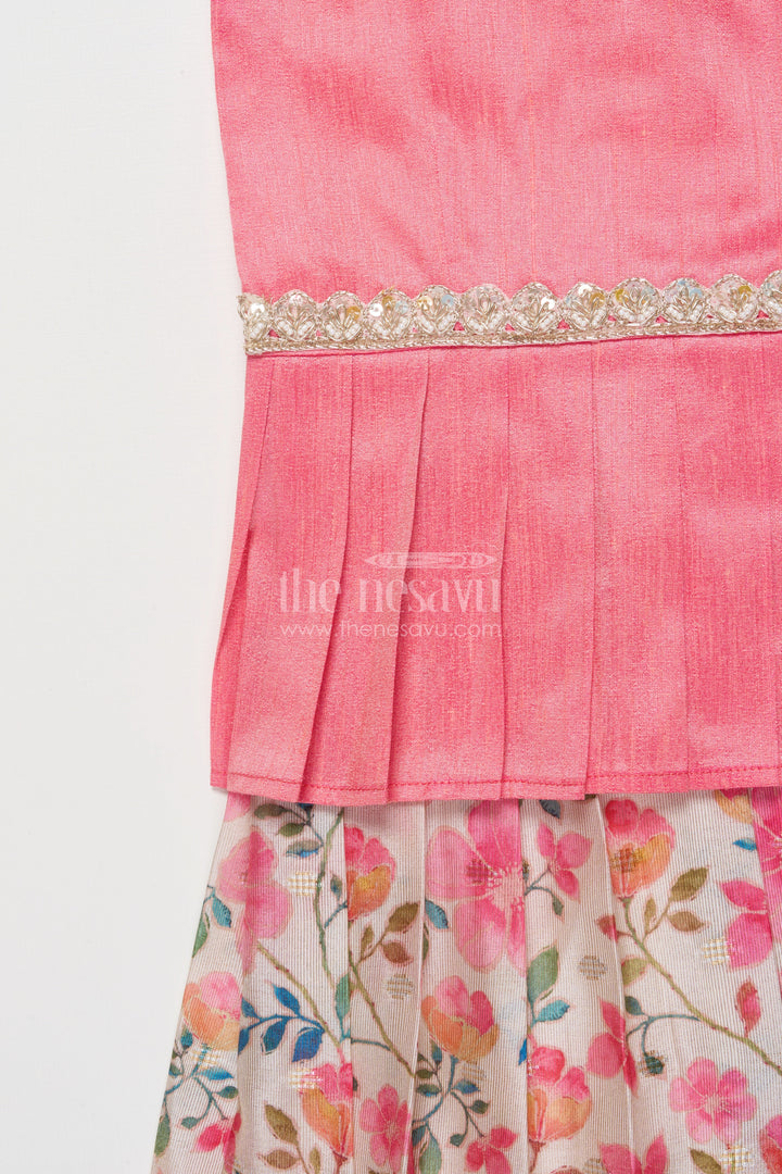 The Nesavu Pattu Pavadai Pattu Pavadai for Baby Girl’s Festive Days and Family Gatherings Nesavu Nesavu pattu pavadai baby girls Banaras tissue silk raw silk yoke festive occasions