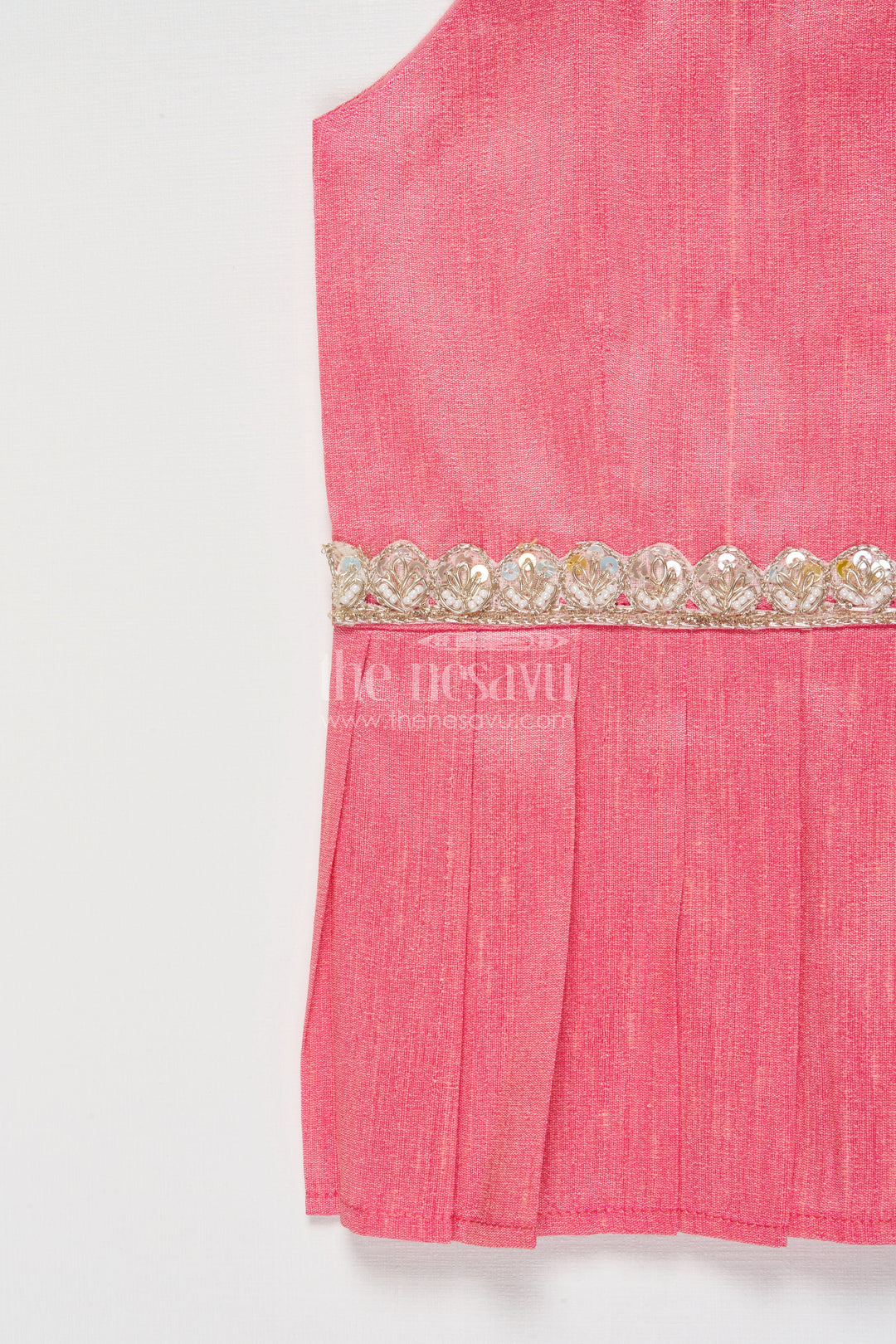 The Nesavu Pattu Pavadai Pattu Pavadai for Baby Girl’s Festive Days and Family Gatherings Nesavu Nesavu pattu pavadai baby girls Banaras tissue silk raw silk yoke festive occasions