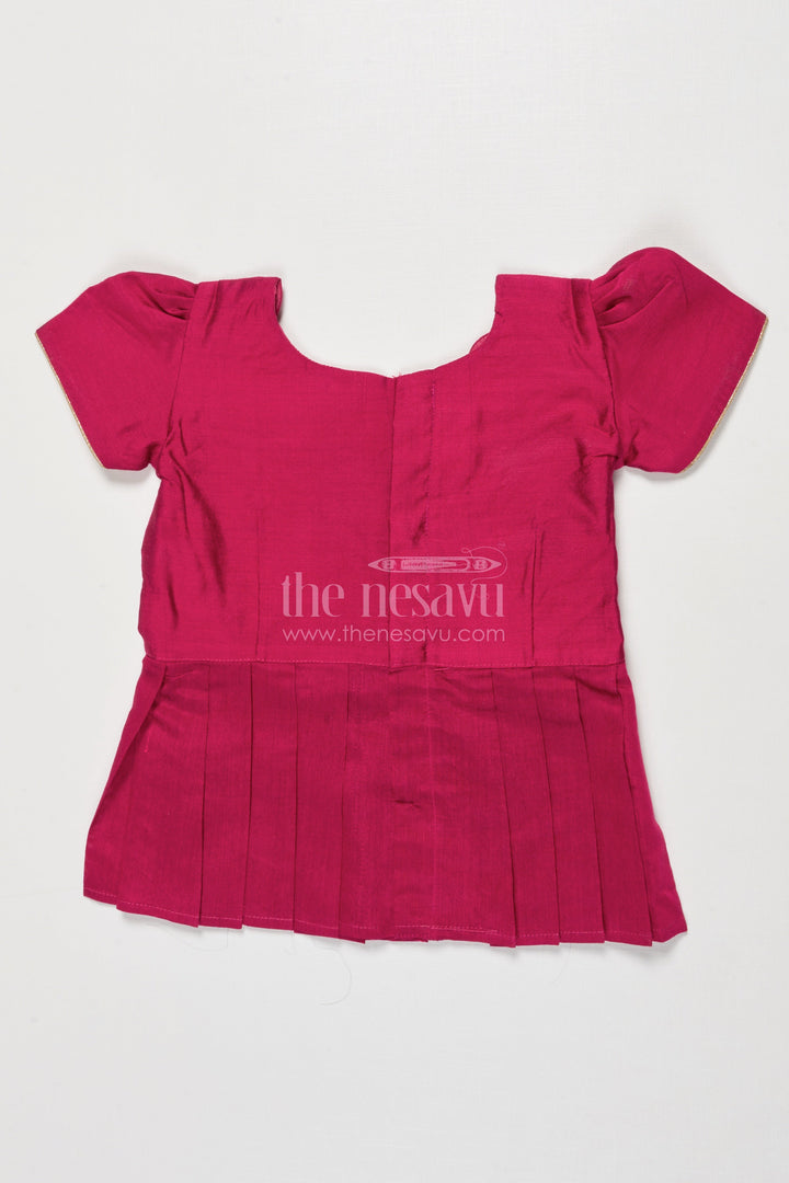 The Nesavu Pattu Pavadai Pattu Pavadai for Baby Girl’s First Festival or Traditional Ceremony Nesavu Nesavu baby girl pattu pavadai chanderi yoke traditional festivals naming ceremonies