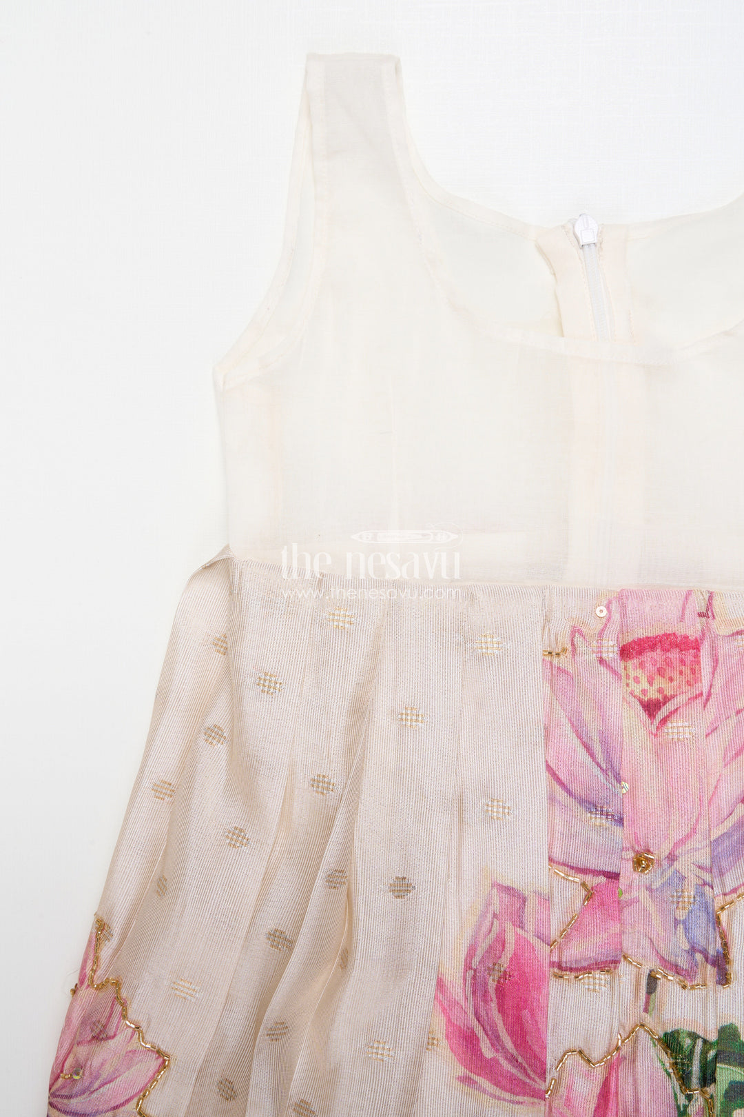 The Nesavu Pattu Pavadai Pattu Pavadai for Baby Girls for Naming Ceremony and Family Functions Nesavu Nesavu baby girl pattu pavadai wrap-style lace yoke floral printed festive skirt