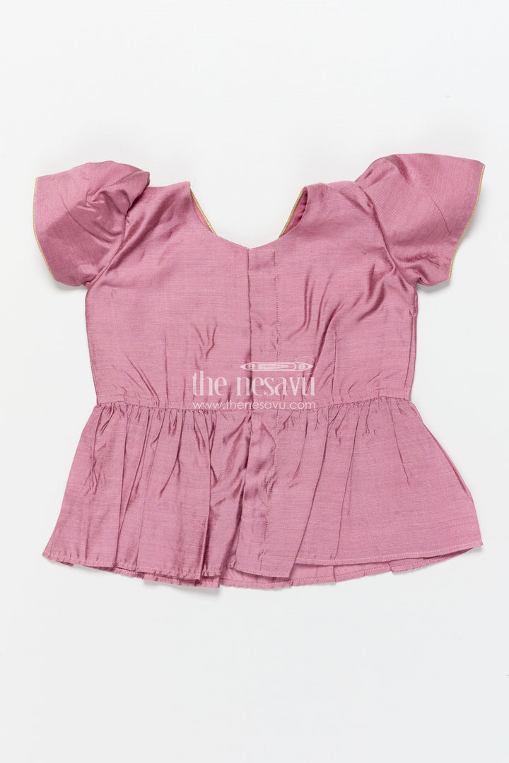 The Nesavu Pattu Pavadai Pattu Pavadai for Baby Girls for Naming Ceremony and Family Functions Nesavu Nesavu baby girl pattu pavadai wrap-style lace yoke floral printed festive skirt