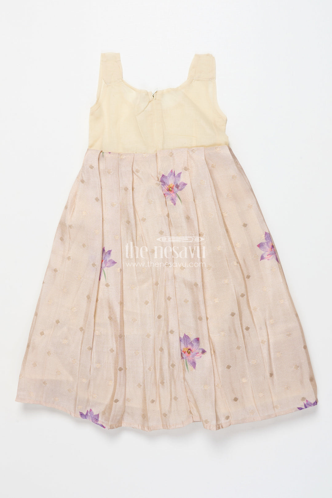 The Nesavu Pattu Pavadai Pattu Pavadai for Baby Girls for Temple Visits and Cultural Dressing Nesavu 18 (2Y) / Maroon GPP338B-18 Nesavu baby girl pattu pavadai floral skirt tissue yoke festive temple occasions