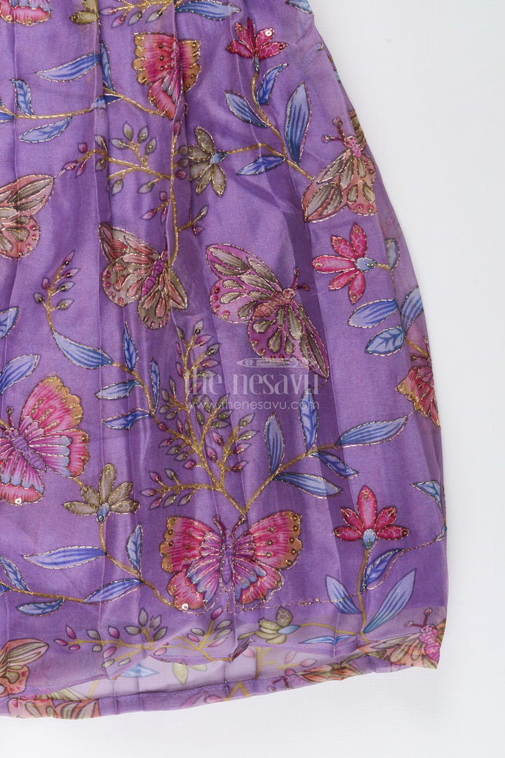 The Nesavu Pattu Pavadai Pattu pavadai for baby girls for weddings and traditional events Nesavu Nesavu baby girl pattu pavadai lace yoke Banaras skirt traditional functions