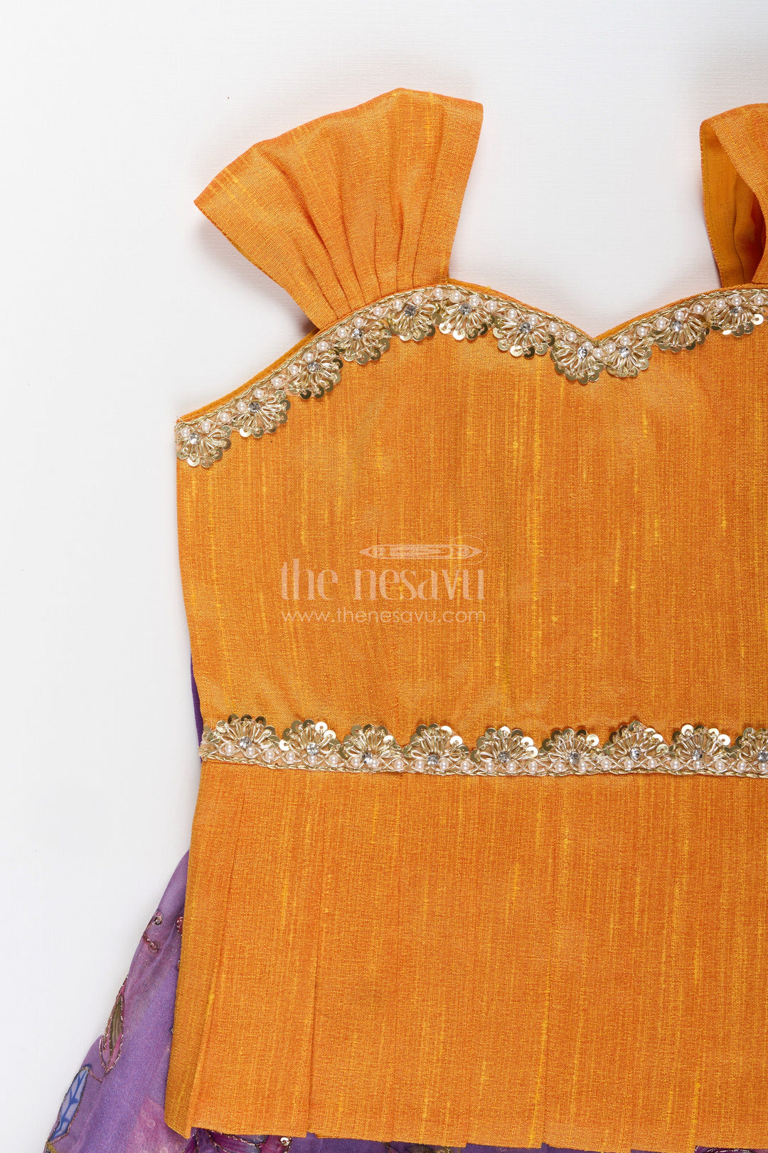 The Nesavu Pattu Pavadai Pattu pavadai for baby girls for weddings and traditional events Nesavu Nesavu baby girl pattu pavadai lace yoke Banaras skirt traditional functions