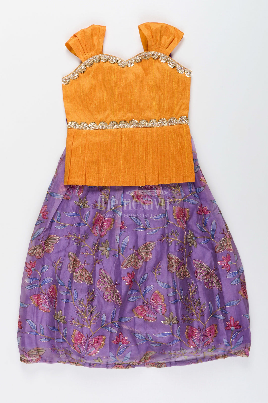 The Nesavu Pattu Pavadai Pattu pavadai for baby girls for weddings and traditional events Nesavu Nesavu baby girl pattu pavadai lace yoke Banaras skirt traditional functions