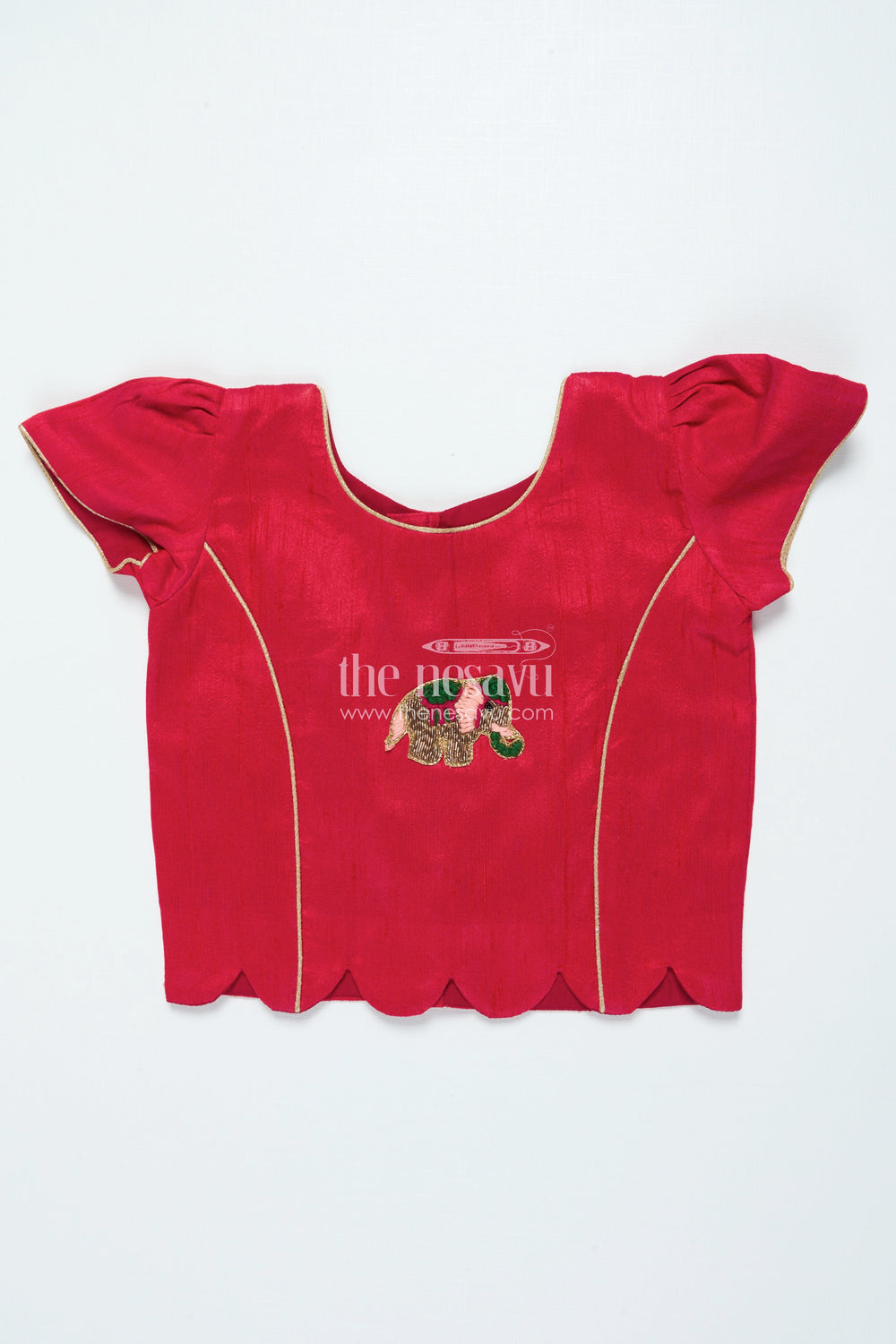 The Nesavu Pattu Pavadai Pattu Pavadai for Toddler Girls for Traditional Festivals and Photoshoots Nesavu Nesavu toddler girl pattu pavadai floral motif skirt raw silk blouse traditional functions