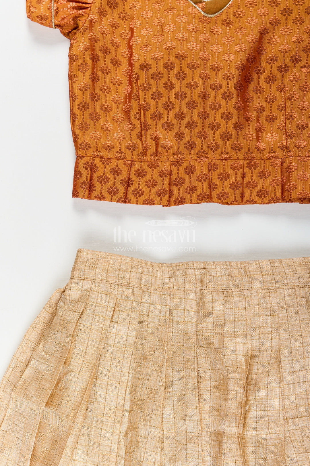 The Nesavu Pattu Pavadai Pattu Pavadai for Toddler Girls Ideal for Temple Visits and Cultural Programs Nesavu Nesavu pattu pavadai toddler girls semi-banaras yoke  perfect temple visits ethnic school events
