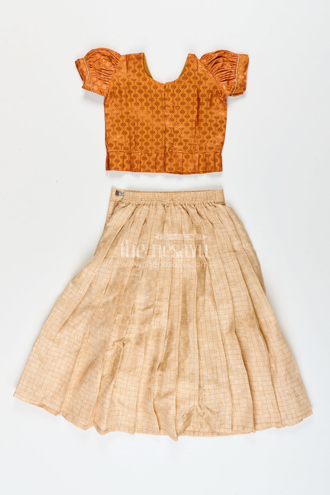 The Nesavu Pattu Pavadai Pattu Pavadai for Toddler Girls Ideal for Temple Visits and Cultural Programs Nesavu Nesavu pattu pavadai toddler girls semi-banaras yoke  perfect temple visits ethnic school events