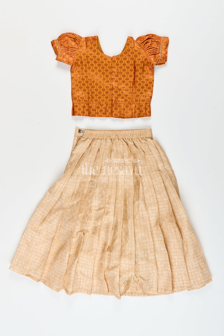 The Nesavu Pattu Pavadai Pattu Pavadai for Toddler Girls Ideal for Temple Visits and Cultural Programs Nesavu Nesavu pattu pavadai toddler girls semi-banaras yoke  perfect temple visits ethnic school events