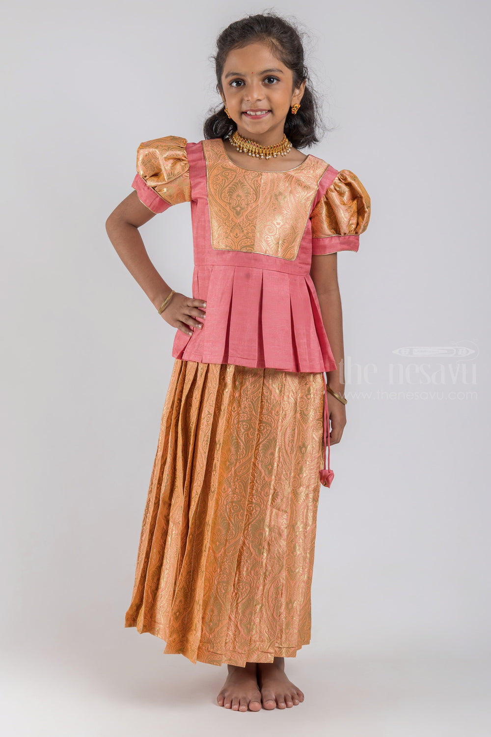 The Nesavu Pattu Pavadai Pattu Pavadai: Trendy & Traditional Indian Outfits for Girls psr silks Nesavu