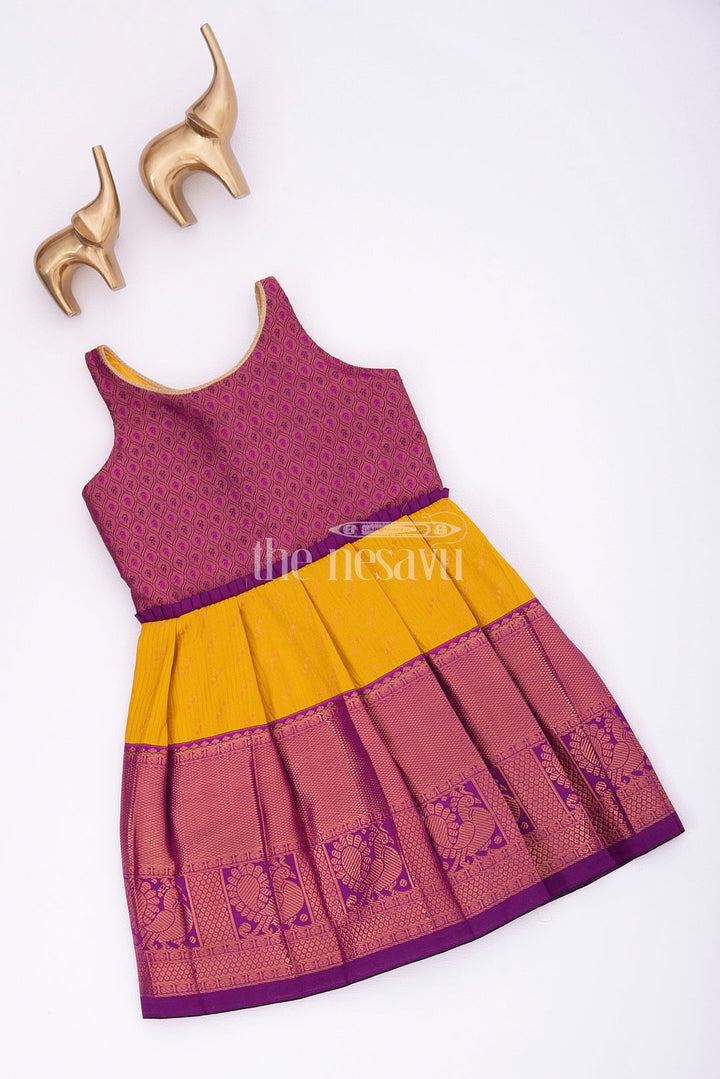 The Nesavu Girls Kanchi Silk Frock Pattu Silk Frock for Little Baby Girls Nesavu 14 (6M) / multicolor / Style 1 SF904A-14