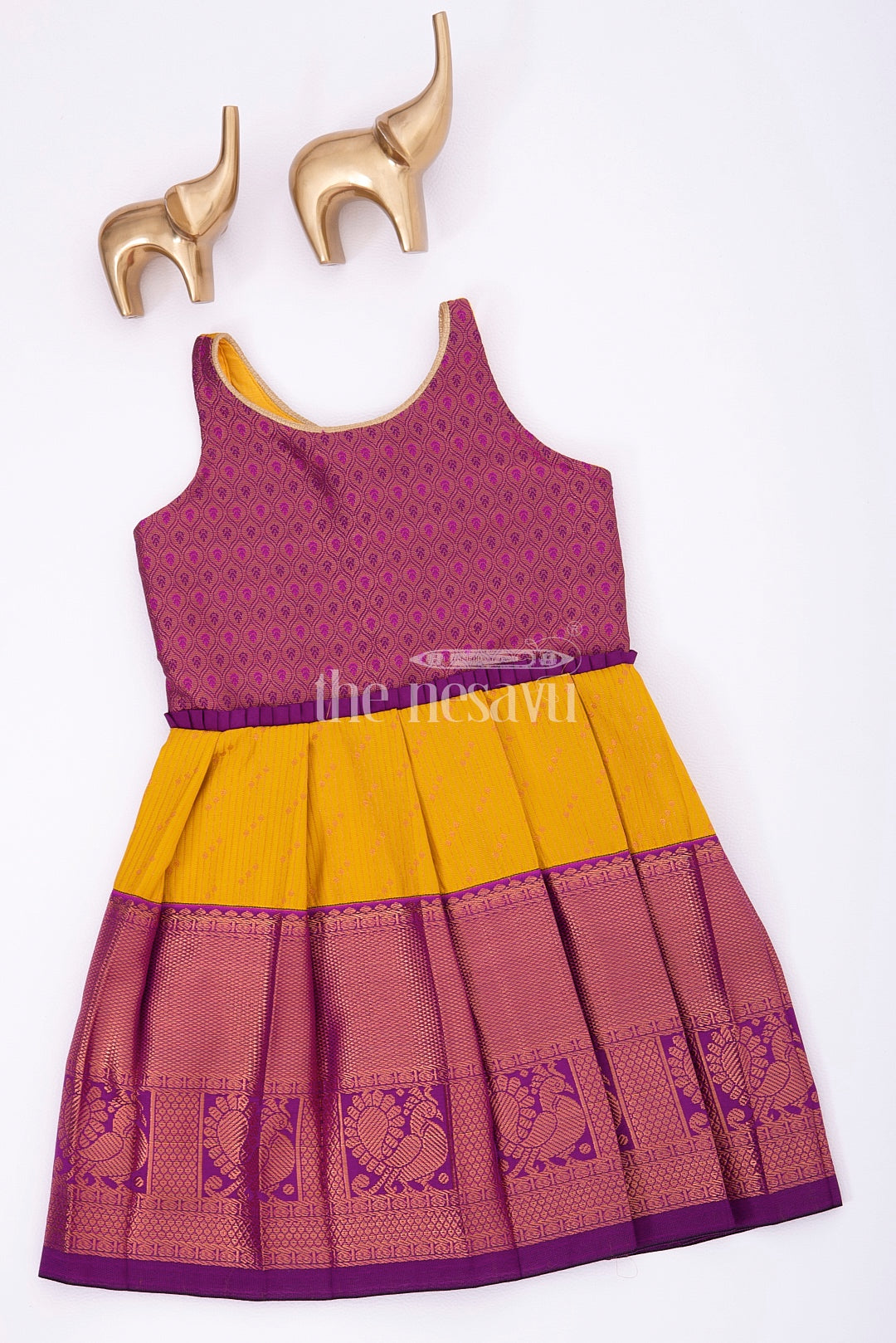 The Nesavu Girls Kanchi Silk Frock Pattu Silk Frock for Little Baby Girls Nesavu