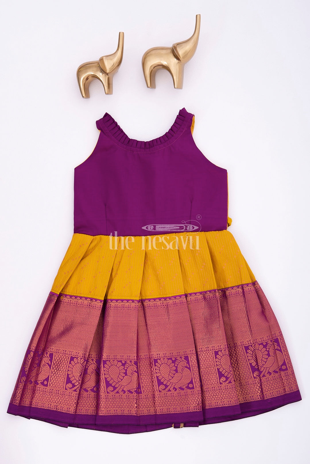 The Nesavu Girls Kanchi Silk Frock Pattu Silk Frock for Little Baby Girls Nesavu