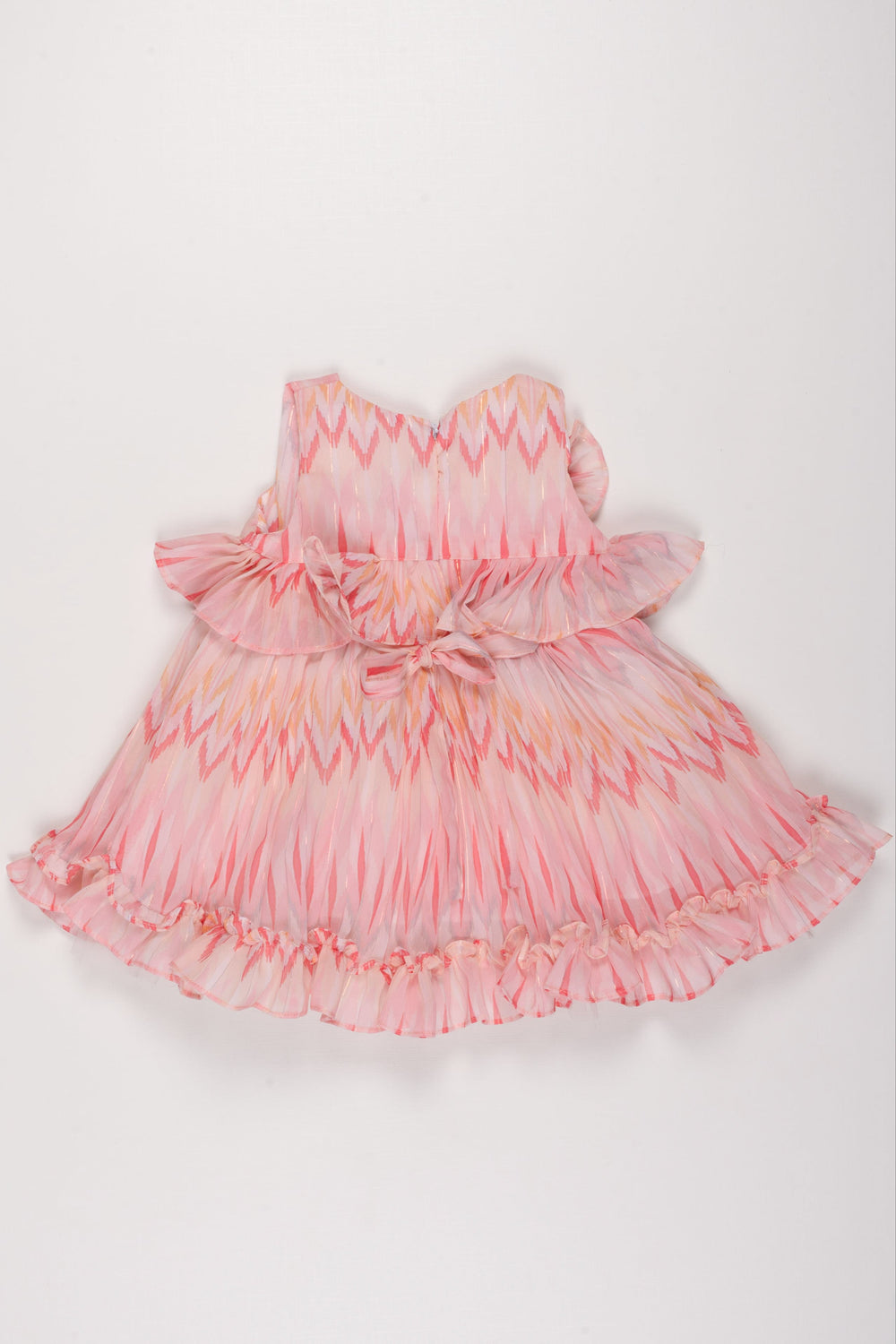 The Nesavu Girls Fancy Frock Peach Sunrise Ruffle Dress: Whimsical Tiered Frock for Girls Nesavu Girls Tiered Ombre Ruffle Dress | Peach to Pink Sunrise Effect | Festive Party Frock | The Nesavu