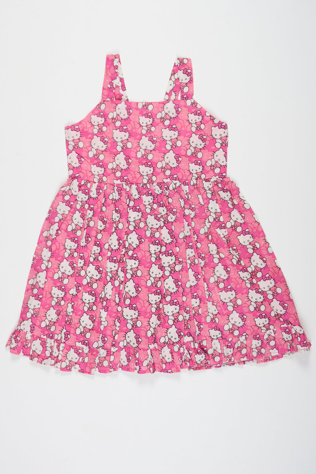 The Nesavu Baby Cotton Frocks Pink Baby Cotton Party Frock with Cute Character Print Fun Outfit for Birthday Celebrations Nesavu 10 (NB) / Pink BFJ685A-10 Nesavu Pink Baby Cotton Party Frock Character Print Cute Comfortable Birthday Outfit