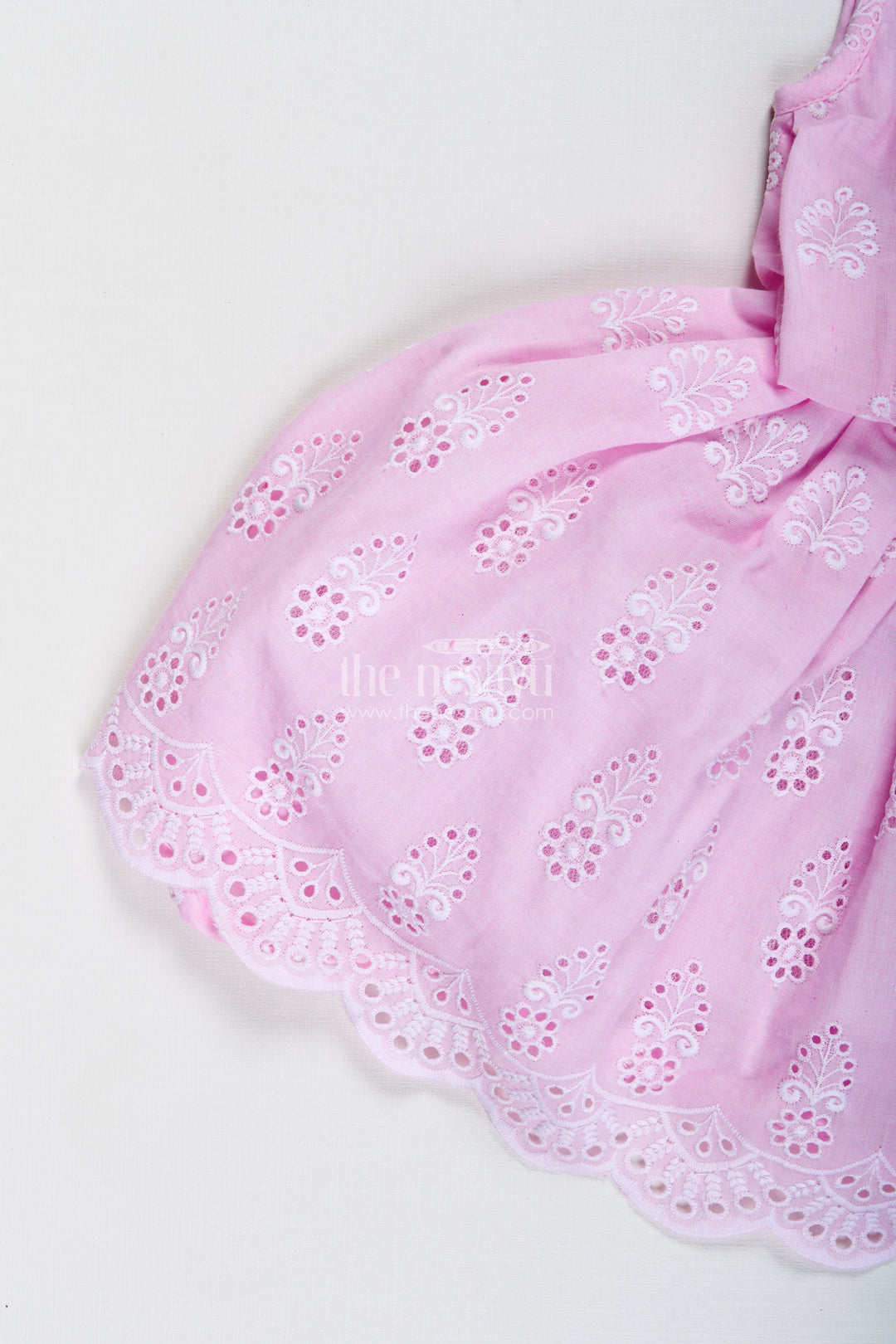 The Nesavu Girls Cotton Frock Pink Baby Girl Frock with Thread Embroidery for Special Occasions Nesavu Nesavu Pink Baby Girl Frock Thread Embroidery Ideal Festive Moments Birthday Parties