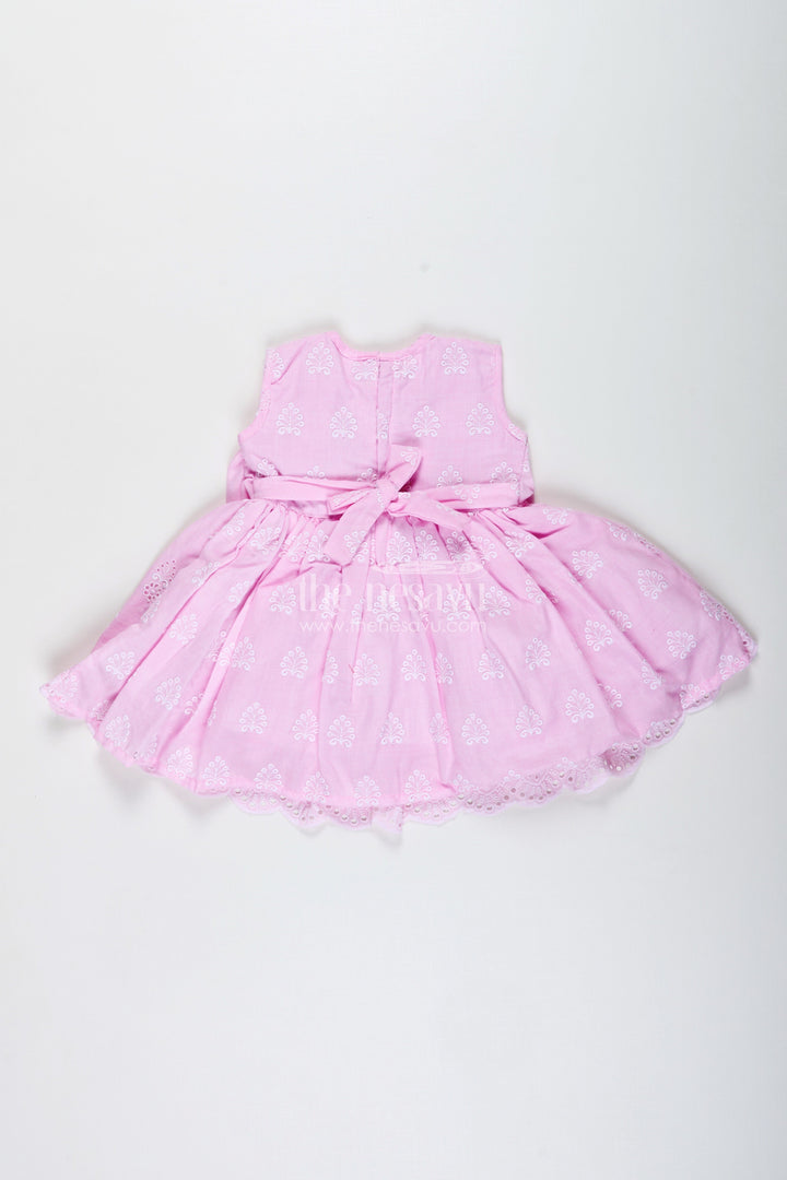 The Nesavu Girls Cotton Frock Pink Baby Girl Frock with Thread Embroidery for Special Occasions Nesavu Nesavu Pink Baby Girl Frock Thread Embroidery Ideal Festive Moments Birthday Parties