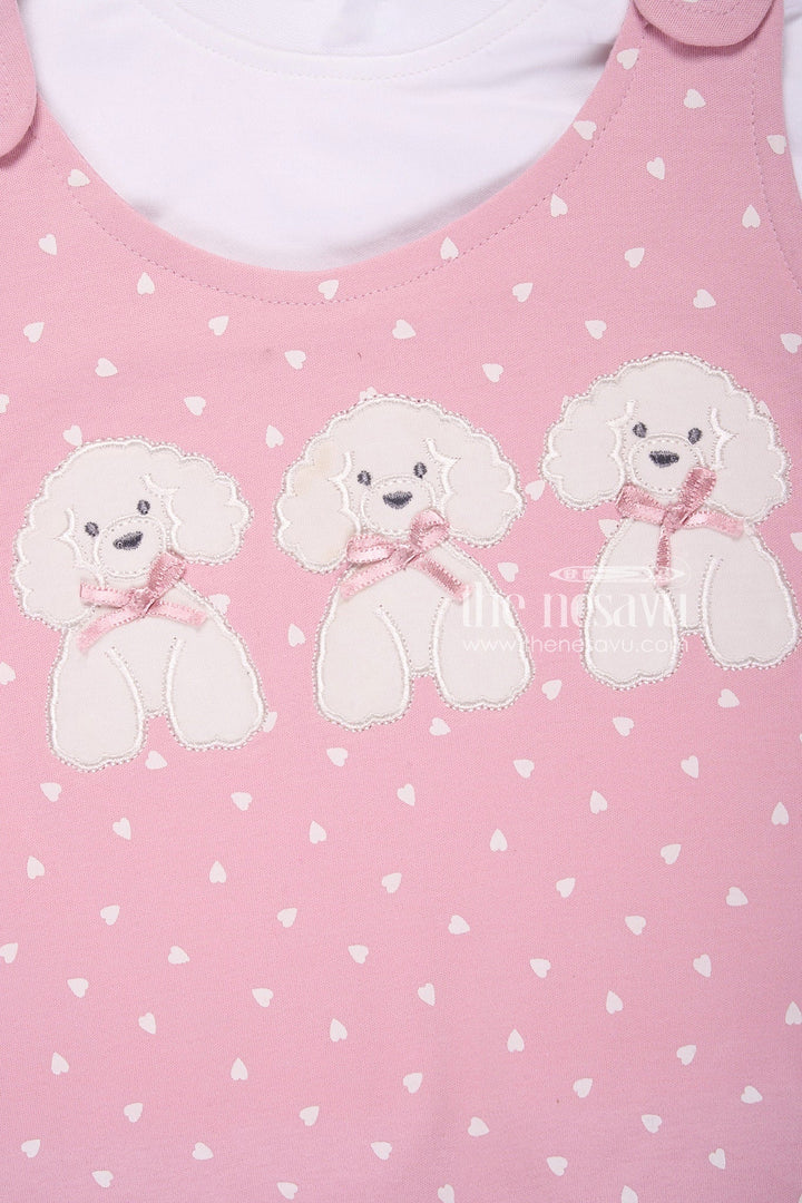 The Nesavu Baby Rompers/Onesies Pink Bear Embroidered Baby Girl Romper Nesavu Pink Bear Embroidered Baby Girl Romper - Adorable & Comfortable