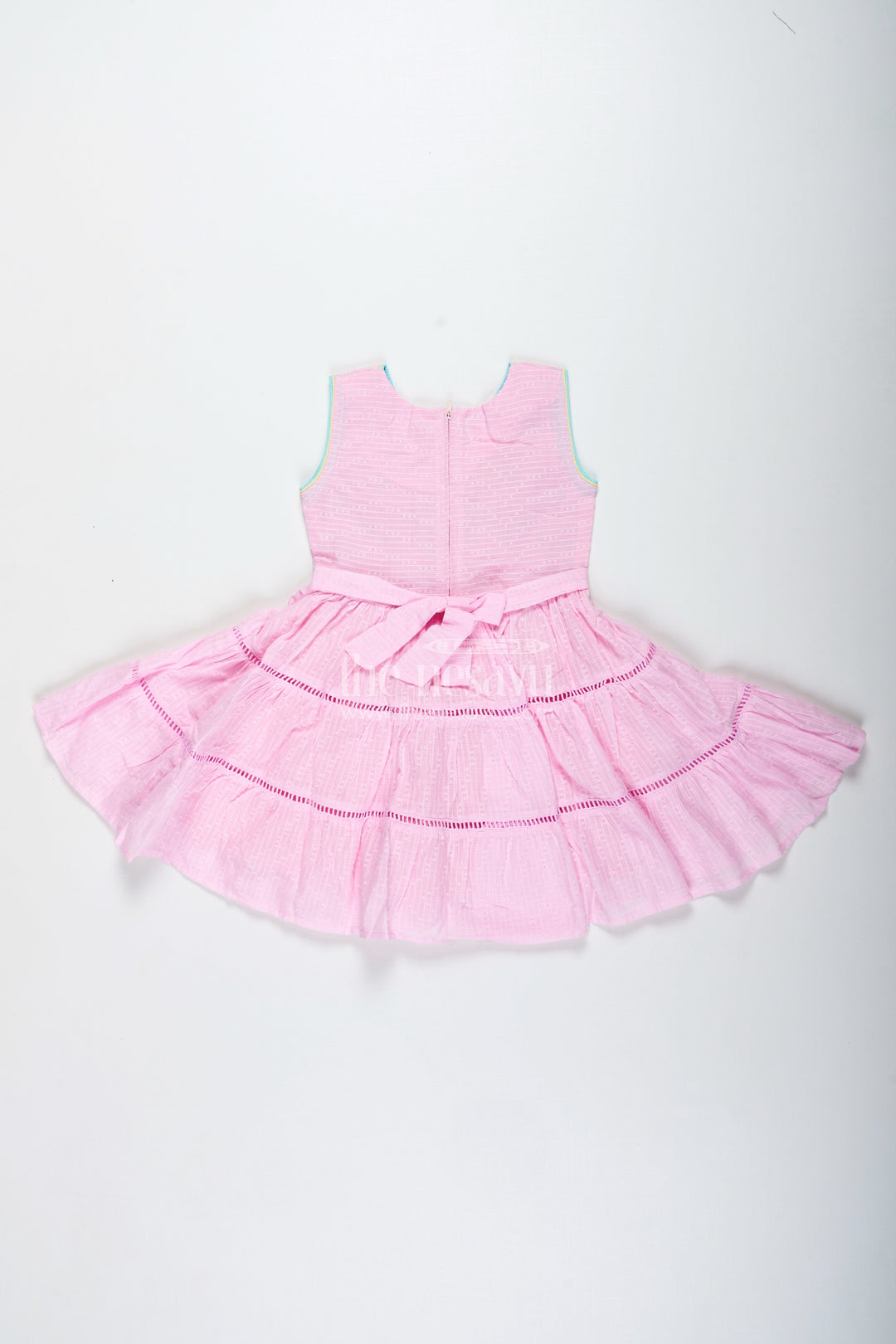 The Nesavu Girls Cotton Frock Pink Cotton Frock with Embroidery for Toddler Girls Nesavu Nesavu Pink Cotton Frock Toddler Girls Embroidered Sleeveless Summer Dress