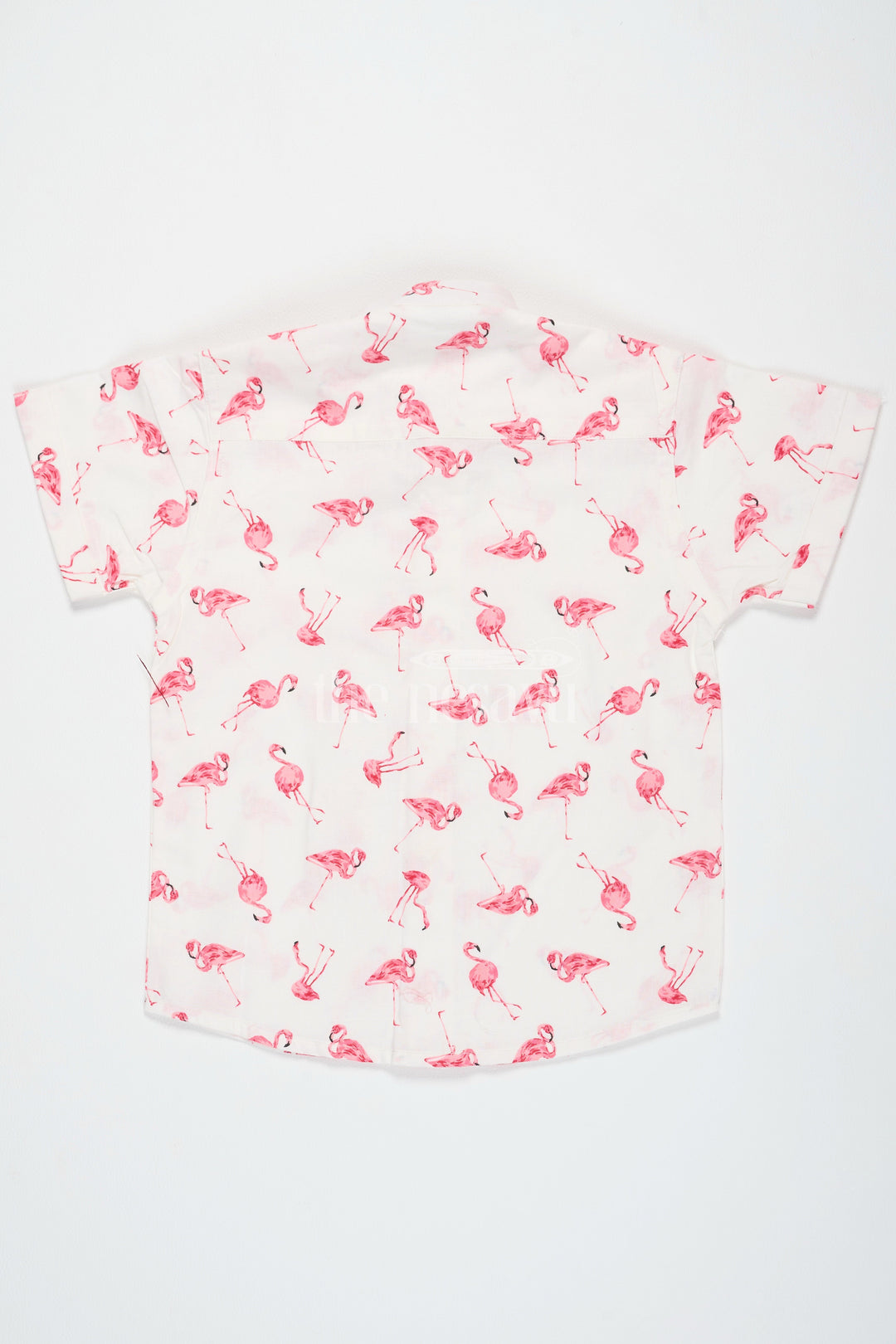 The Nesavu Boys Cotton Shirt Pink Flamingo Print Boys Cotton Shirt with Half Sleeves Stylish and Comfortable Fit Nesavu Pink Flamingo Print Boys Cotton Shirt Nesavu Trendy Half Sleeves Comfortable Wear Casual Outings