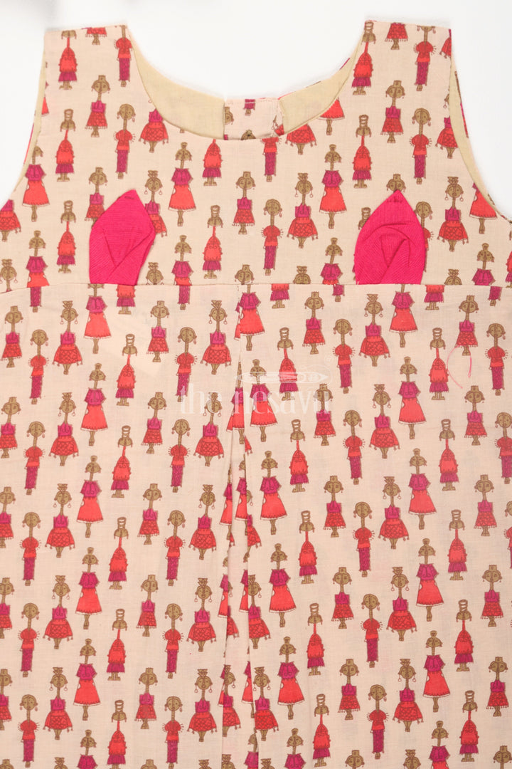 The Nesavu Baby Cotton Frocks Pink Marapachi Doll Cotton Baby Frock with Rabbit Ear Details Nesavu Pink Marapachi Doll Cotton Baby Frock with Rabbit Ear Details Nesavu