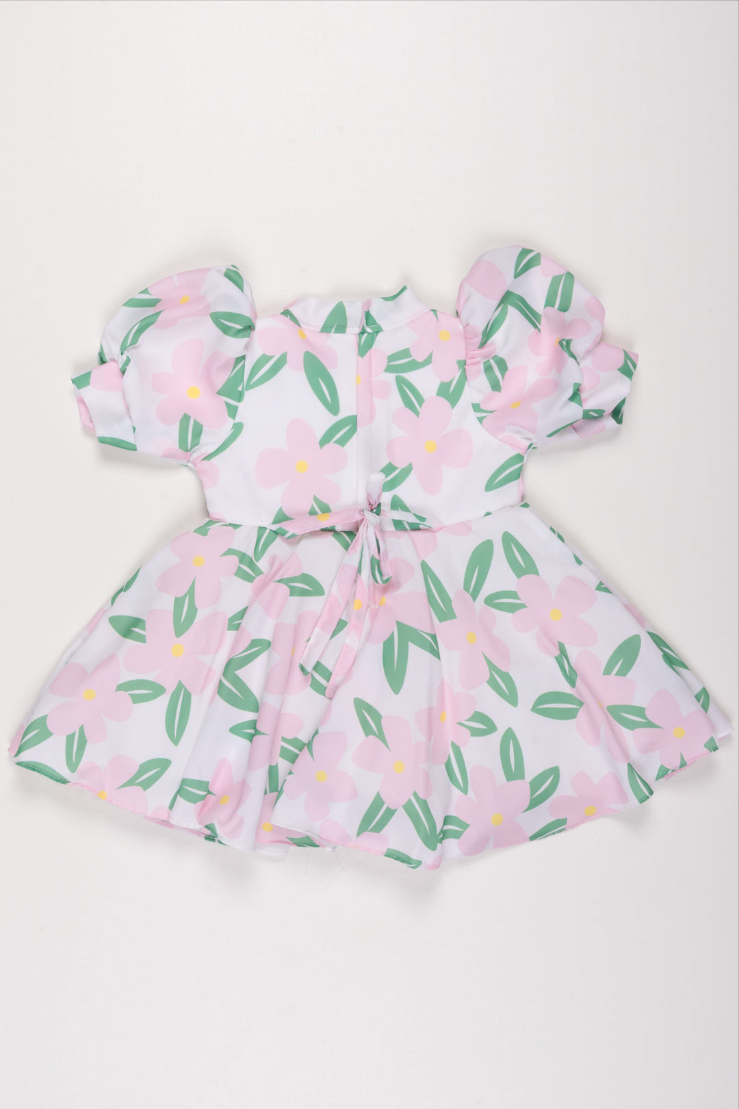 The Nesavu Girls Fancy Frock Pink Petal Perfection Frock with Floral Accents for Girls Nesavu Girls Floral Print Frock | Pink Petal Perfection with Jewel Accent | The Nesavu