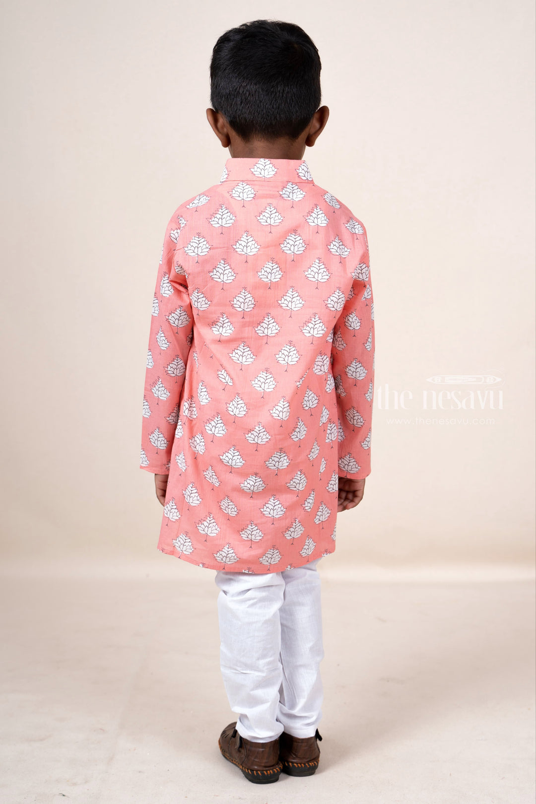 The Nesavu Boys Kurtha Set Pink Soft Cotton Kurta Dresses For Baby Boys With Attached Cotton Pant Nesavu Indigo Blue Cotton Kurta Dresses | Smart Ethnic Casual Wear | The Nesavu