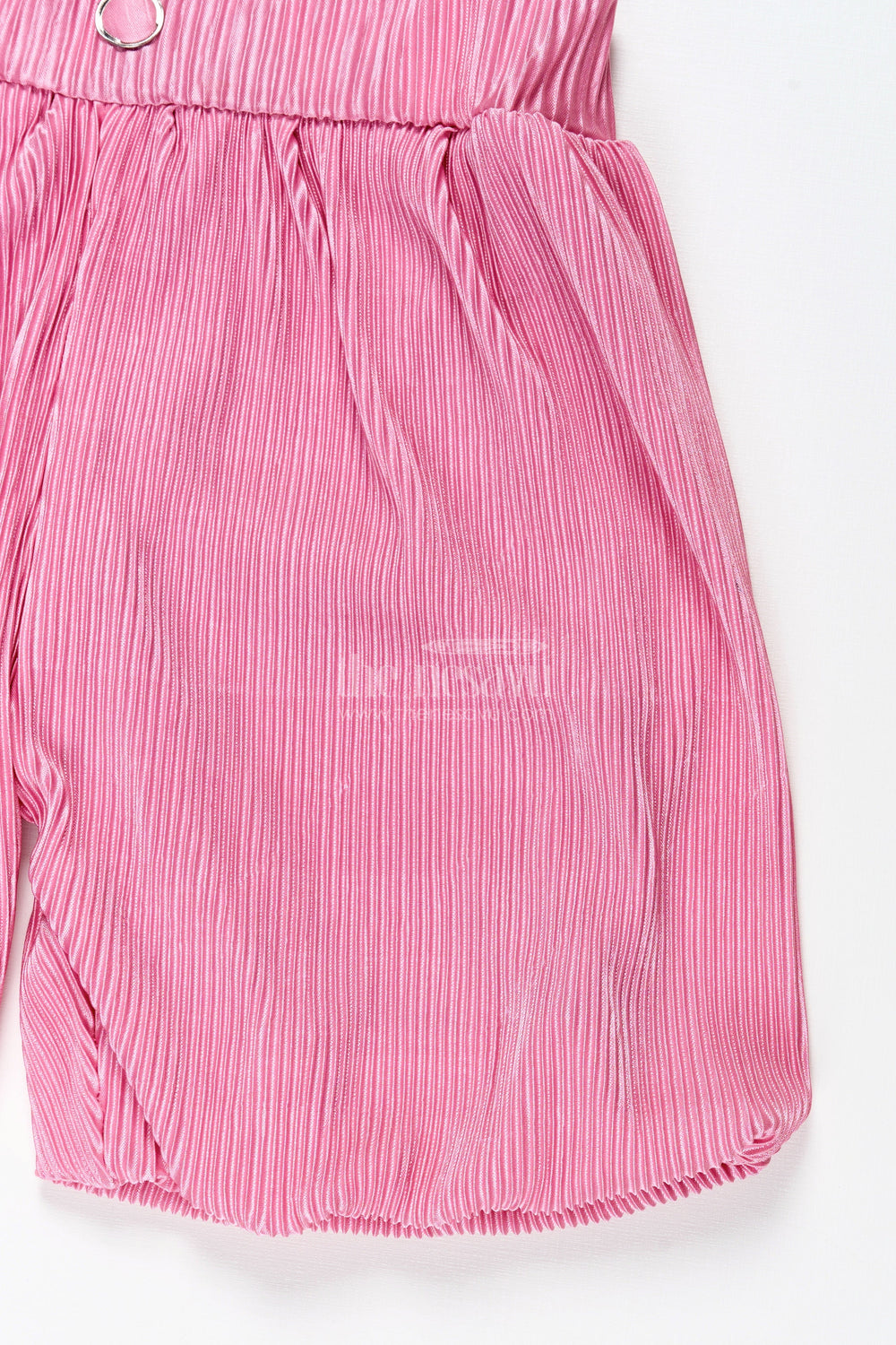 The Nesavu Girls Shorts Pink Velvet Pleated Shorts for Girls Festive and Winter Styling Nesavu Nesavu Girls Pink Velvet Pleated Shorts Party Wear Special Winter Events